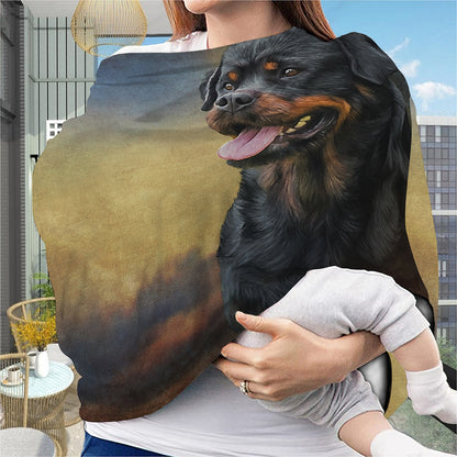 Vintage Rottweiler Portrait Print Baby Seat Cover