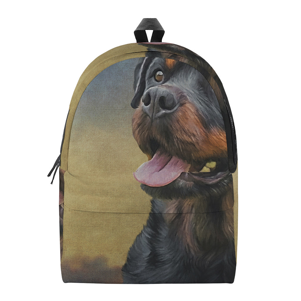 Vintage Rottweiler Portrait Print Backpack