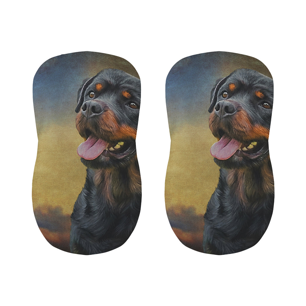 Vintage Rottweiler Portrait Print Bar Stool Covers