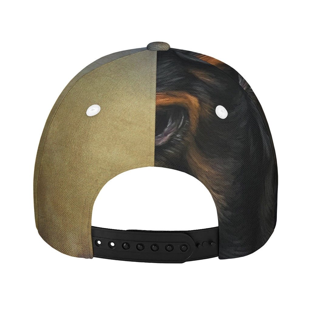 Vintage Rottweiler Portrait Print Baseball Cap