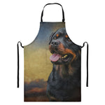 Vintage Rottweiler Portrait Print Bib Apron With Pocket