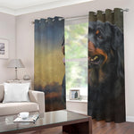 Vintage Rottweiler Portrait Print Blackout Grommet Curtains
