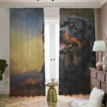 Vintage Rottweiler Portrait Print Blackout Pencil Pleat Curtains
