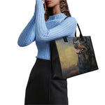 Vintage Rottweiler Portrait Print Canvas Tote Bag