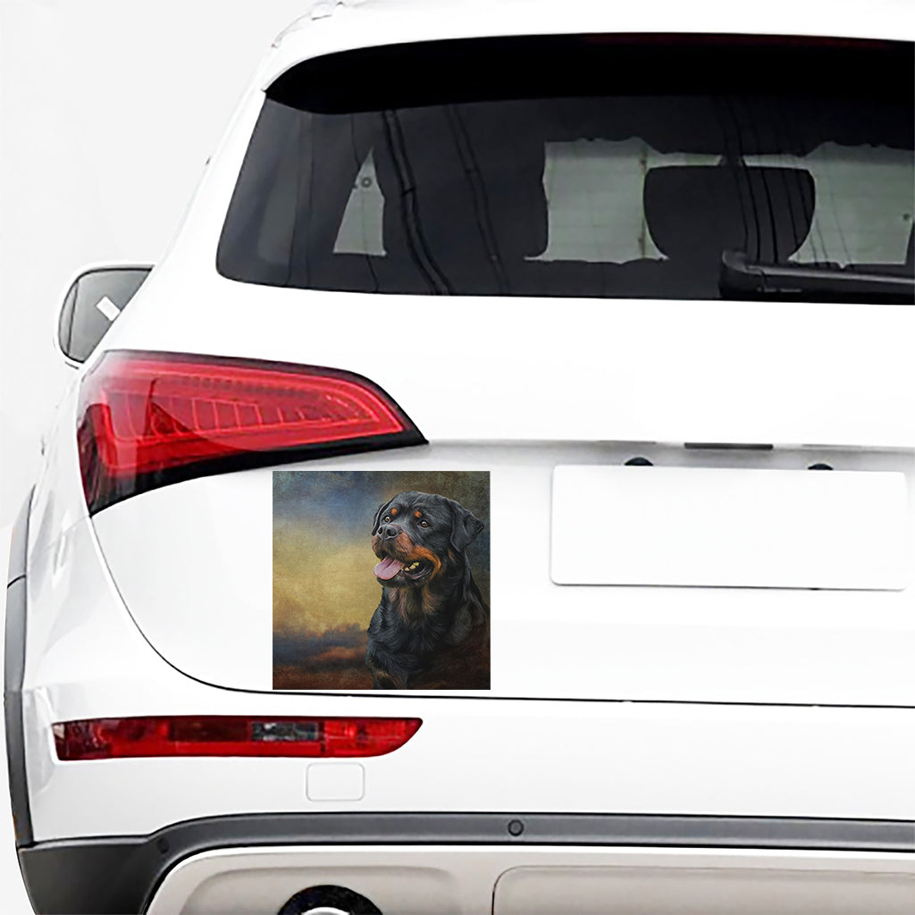 Vintage Rottweiler Portrait Print Car Sticker