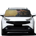 Vintage Rottweiler Portrait Print Car Windshield Snow Cover