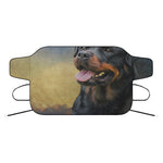 Vintage Rottweiler Portrait Print Car Windshield Snow Cover