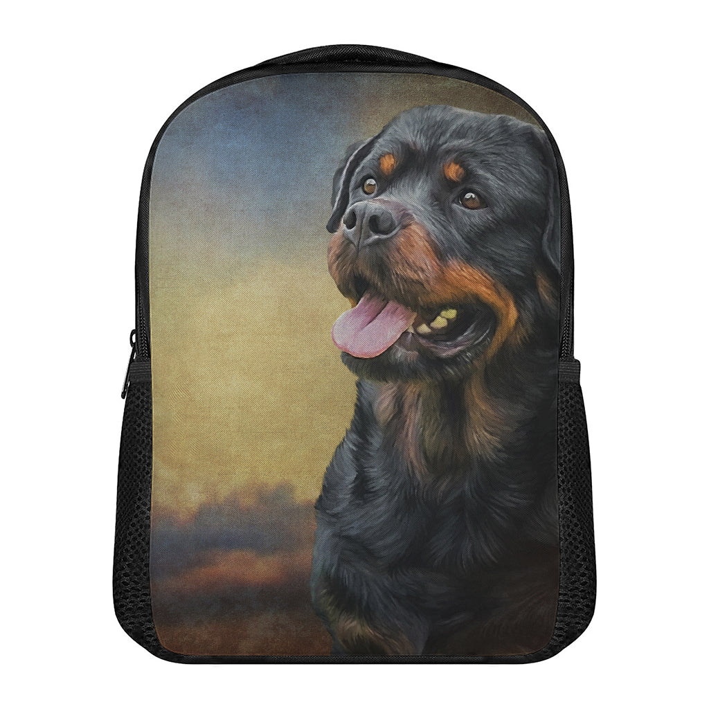 Vintage Rottweiler Portrait Print Casual Backpack