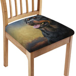 Vintage Rottweiler Portrait Print Chair Cushion Cover