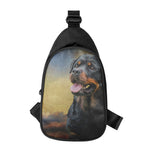 Vintage Rottweiler Portrait Print Chest Bag