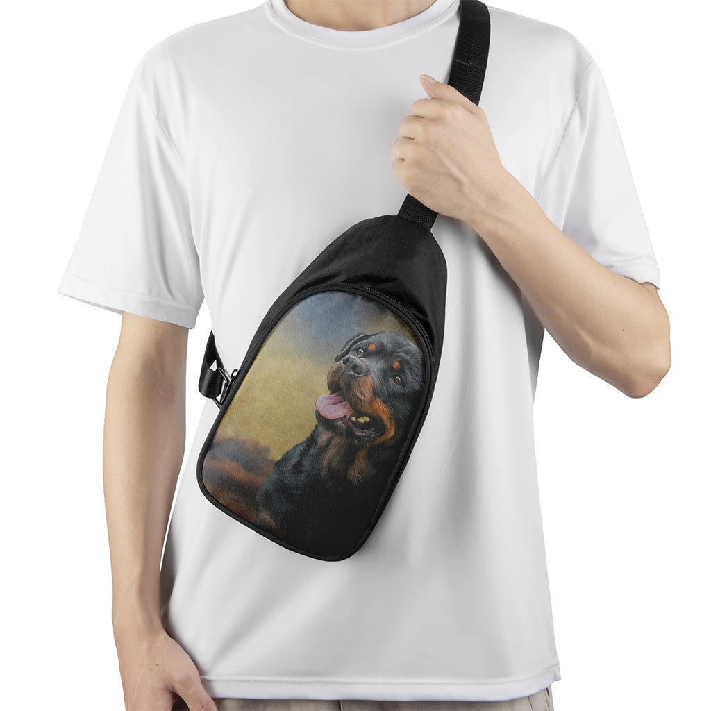 Vintage Rottweiler Portrait Print Chest Bag