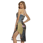Vintage Rottweiler Portrait Print Cross Back Cami Dress
