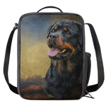 Vintage Rottweiler Portrait Print Crossbody Lunch Bag