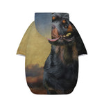 Vintage Rottweiler Portrait Print Dog Zip Up Hoodie