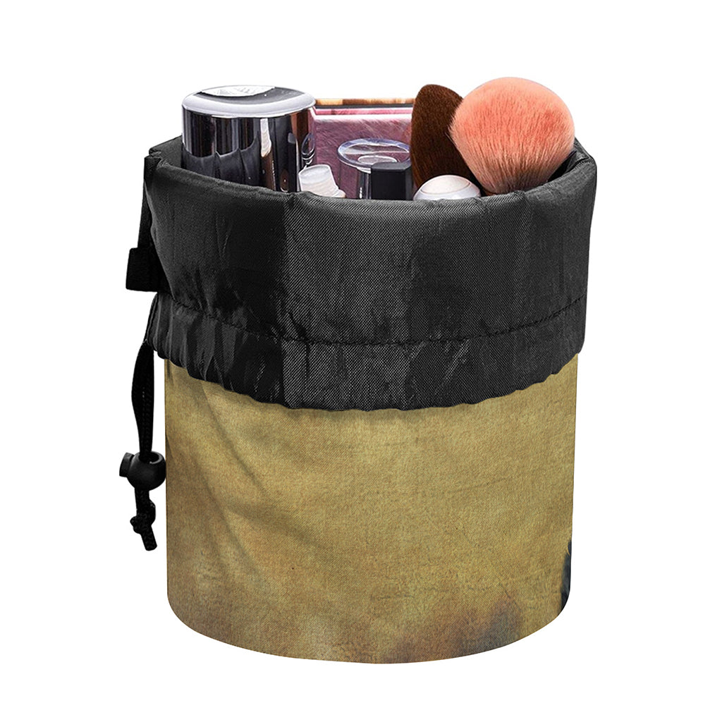 Vintage Rottweiler Portrait Print Drawstring Makeup Bag