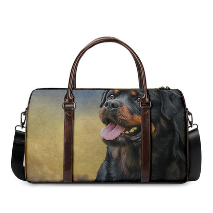 Vintage Rottweiler Portrait Print Duffle Bag