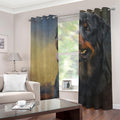 Vintage Rottweiler Portrait Print Extra Wide Grommet Curtains