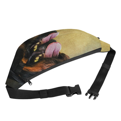 Vintage Rottweiler Portrait Print Fanny Pack