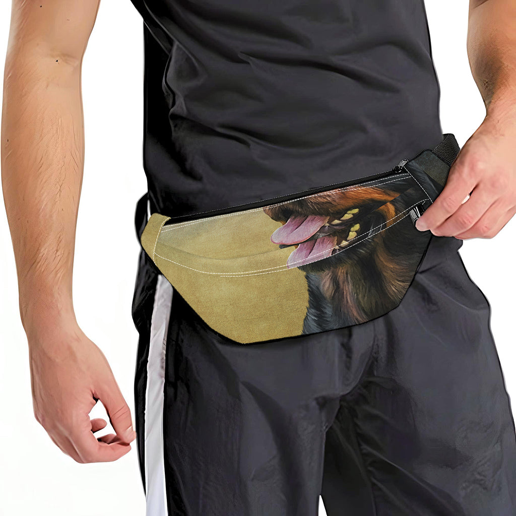 Vintage Rottweiler Portrait Print Fanny Pack