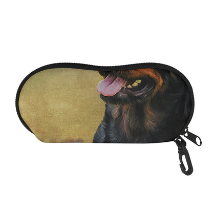 Vintage Rottweiler Portrait Print Glasses Case