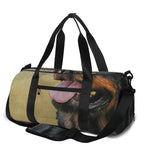 Vintage Rottweiler Portrait Print Gym Bag