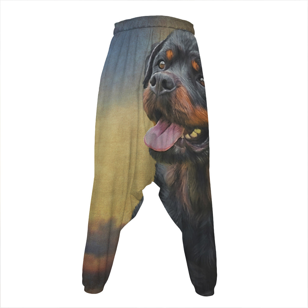 Vintage Rottweiler Portrait Print Hammer Pants