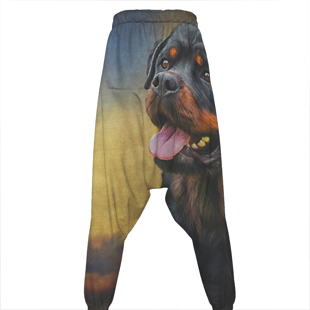 Vintage Rottweiler Portrait Print Hammer Pants