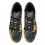 Vintage Rottweiler Portrait Print High Top Leather Sneakers
