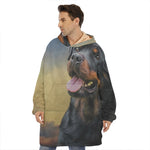 Vintage Rottweiler Portrait Print Hoodie Blanket