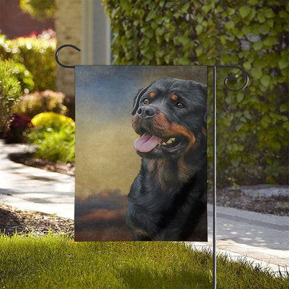 Vintage Rottweiler Portrait Print House Flag