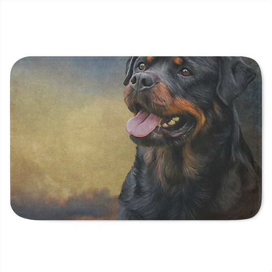 Vintage Rottweiler Portrait Print Indoor Door Mat