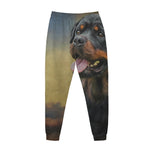 Vintage Rottweiler Portrait Print Jogger Pants