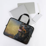 Vintage Rottweiler Portrait Print Laptop Sleeve With Handle