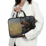 Vintage Rottweiler Portrait Print Laptop Sleeve With Handle
