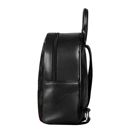 Vintage Rottweiler Portrait Print Leather Backpack
