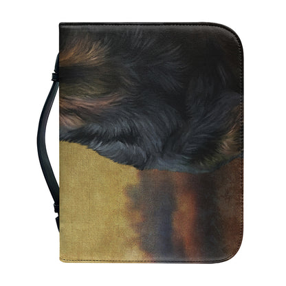 Vintage Rottweiler Portrait Print Leather Bible Cover