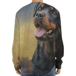 Vintage Rottweiler Portrait Print Long Sleeve Baseball Jersey