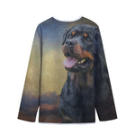Vintage Rottweiler Portrait Print Long Sleeve Short Coat