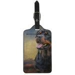 Vintage Rottweiler Portrait Print Luggage Tag