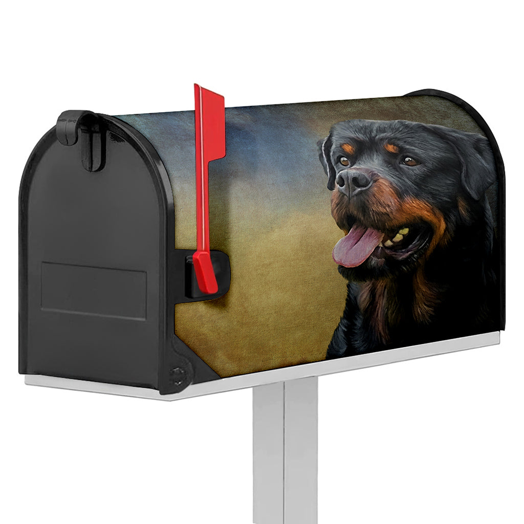 Vintage Rottweiler Portrait Print Mailbox Cover