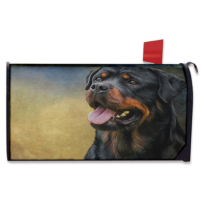Vintage Rottweiler Portrait Print Mailbox Cover