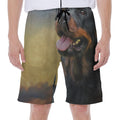 Vintage Rottweiler Portrait Print Men's Beach Shorts