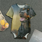 Vintage Rottweiler Portrait Print Men's Bodysuit