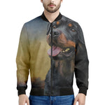 Vintage Rottweiler Portrait Print Men's Bomber Jacket