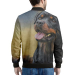 Vintage Rottweiler Portrait Print Men's Bomber Jacket