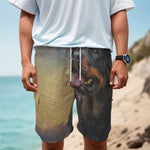 Vintage Rottweiler Portrait Print Men's Cargo Shorts