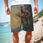 Vintage Rottweiler Portrait Print Men's Cargo Shorts