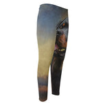 Vintage Rottweiler Portrait Print Men's Compression Pants