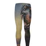Vintage Rottweiler Portrait Print Men's leggings