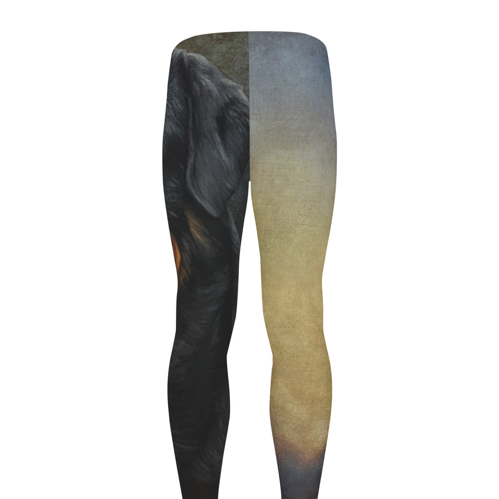 Vintage Rottweiler Portrait Print Men's leggings